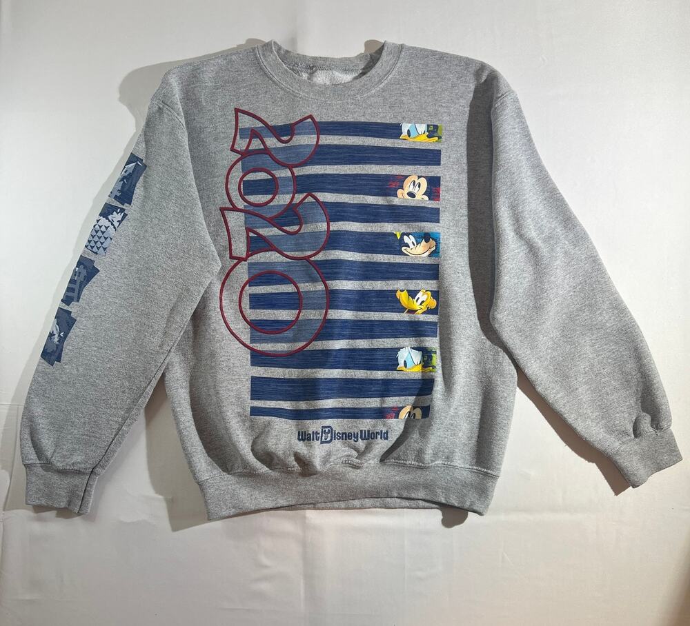 Walt Disney World 2019 Mickey Friends Gray Sweatshirt M